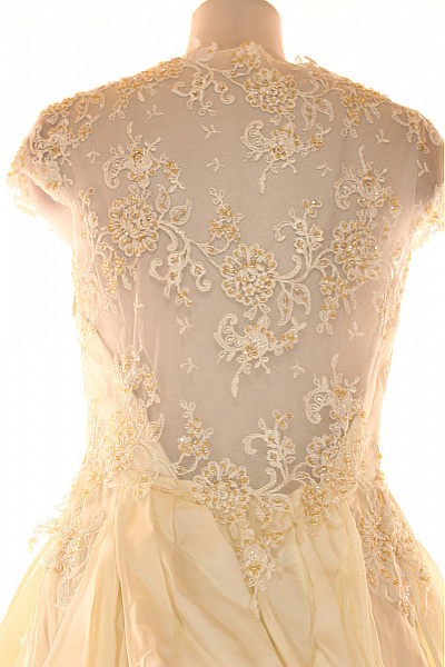 Šaty Hedvábné Béžové Vel. 40 | Unimoda | obrázek 4