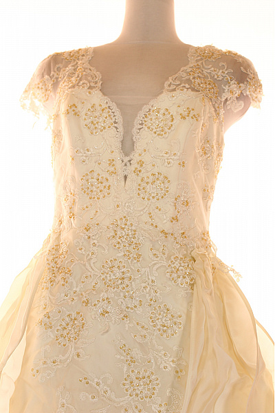 Šaty Hedvábné Béžové Vel. 40 | Unimoda | obrázek 6