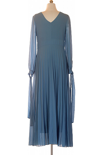 Rinascimento Dámské modré šaty s dlouhým rukávem zavinovací plisované elegantní Velikost L | Rinascimento | obrázek 2