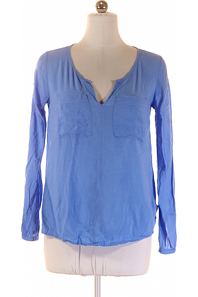 JEAN PASCALE Dámská viskózová modrá halenka s dlouhým rukávem a kapsami volná Velikost M | JEAN PASCALE | obrázek 2