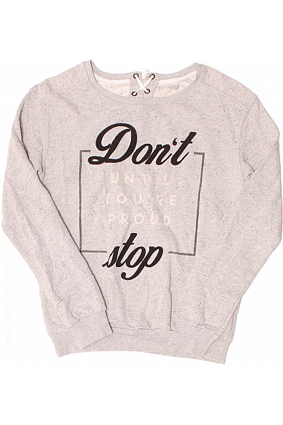 Bershka Dámská šedá melírovaná mikina s dlouhým rukávem a potiskem Vel. M | Bershka | obrázek 2