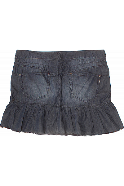 Dámská džínová sukně krátká s volánky modrá Velikost 40 | Unimoda | obrázek 3