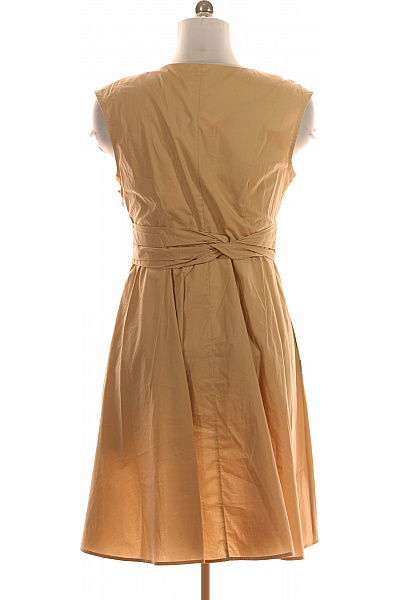 Woolrich Dámské béžové plátěné šaty bez rukávů s páskem na denní nošení | Woolrich | obrázek 3