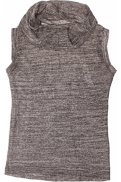 Dámské tílko s rolákem třpytivé úpletové hnědošedé Vel. XS | Unimoda | obrázek 2