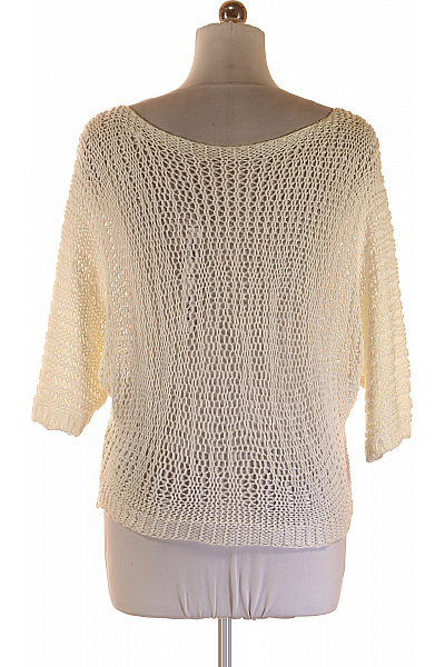 MADE IN ITALY Dámská krémová pletená halenka oversize volná lodičkový výstřih Velikost XXL | MADE IN ITALY | obrázek 3