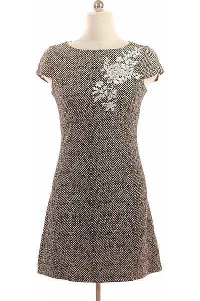 Orsay Černobílé pletené šaty mini s výšivkou retro Velikost 38 | Orsay | obrázek 2