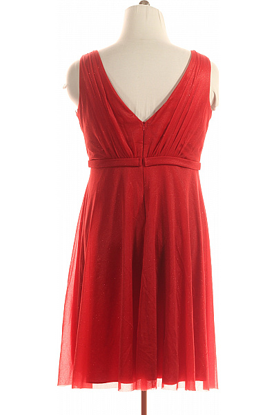 Společenské  Šaty Červené Second hand Vel. 46 | TROYDEN | obrázek 3