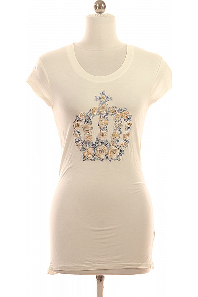 Denny Rose Dámské Tričko s Potiskem Bílé | Denny Rose | obrázek 2