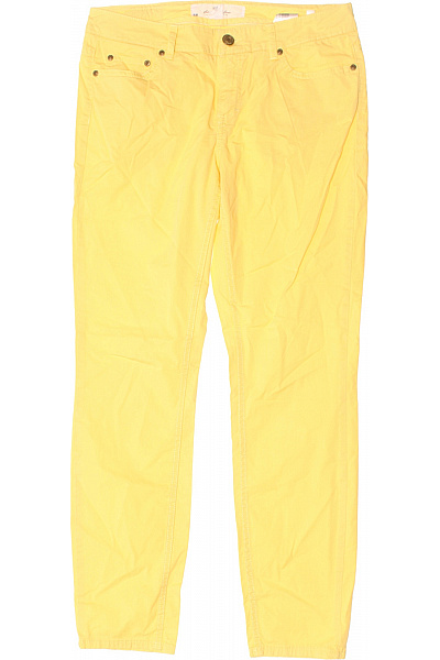 Dámské Kalhoty Rovné Žluté Second hand Vel. 38+ | HM  | obrázek 2