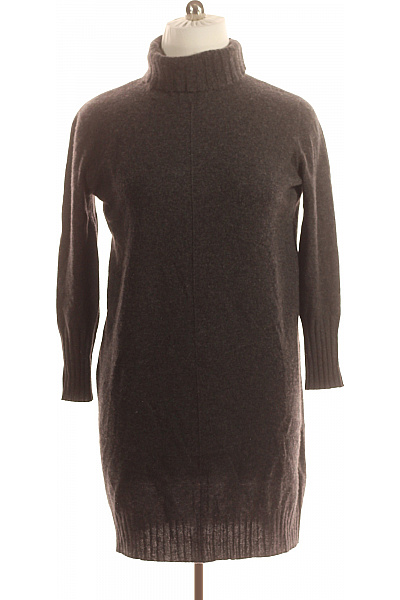 Pletené šaty Kašmírové Šedé Second Hand Vel. 44