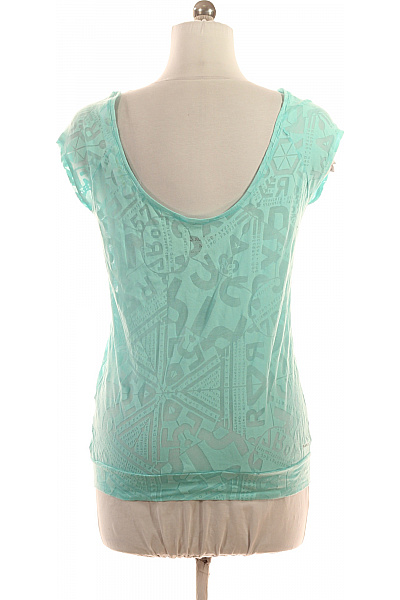 Dámské tyrkysové tričko s krátkým rukávem a potiskem Vel. m | Unimoda | obrázek 3