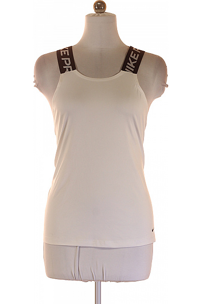 Nike Dámské bílé polyesterové sportovní tílko fitness na cvičení s nápisem Velikost M | Nike | obrázek 2