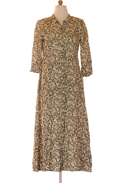 Amisu dámské šaty košilové květované zelené dlouhé Velikost 34 | Amisu | obrázek 2