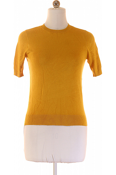 F&F Dámský viskózový žebrovaný pulovr krátký rukáv basic žlutý Vel. 38 | F&F | obrázek 2