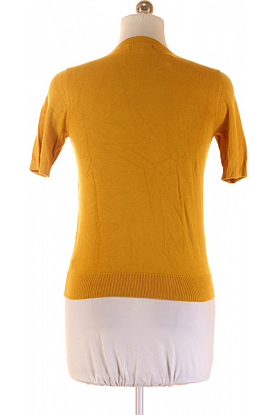 F&F Dámský viskózový žebrovaný pulovr krátký rukáv basic žlutý Vel. 38 | F&F | obrázek 3