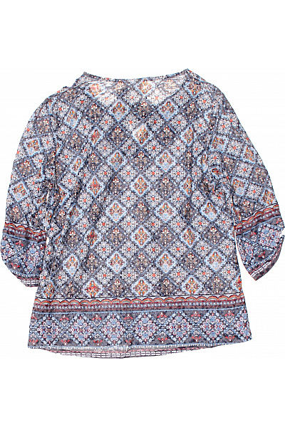 Canda Dámské tričko s potiskem modré šedé etno vzor volánové rukávy Velikost 42 | Canda | obrázek 3