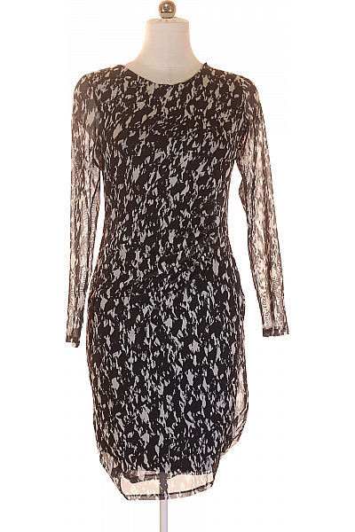 Tchibo Černobílé pouzdrové šaty polyesterové s dlouhým rukávem abstraktní vzor elegantní Velikost 38 | Tchibo | obrázek 2