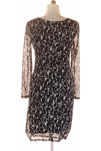 Tchibo Černobílé pouzdrové šaty polyesterové s dlouhým rukávem abstraktní vzor elegantní Velikost 38 | Tchibo | obrázek 3