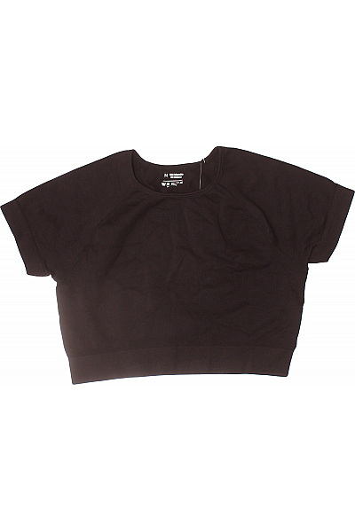 Dámské Sportovní Crop Top černé Krátký Rukáv Fitness Vel. M