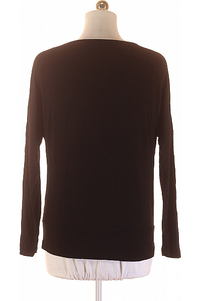 F&F Dámské černé tričko dlouhý rukáv lodičkový výstřih jednobarevné elegantní Vel. 42 | F&F | obrázek 3