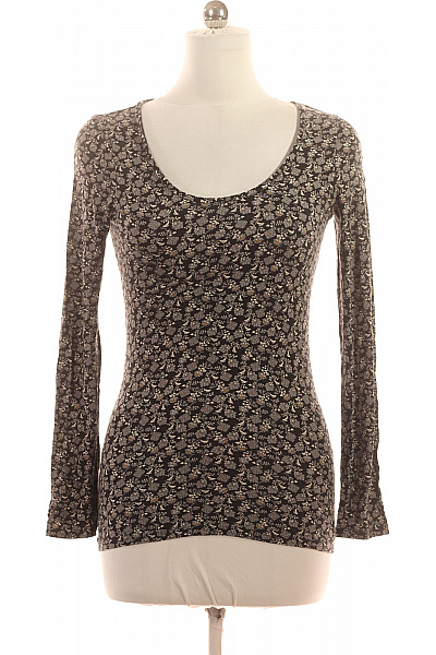 TEZENIS Dámské černé tričko s dlouhým rukávem květinový vzor slim fit Vel. L | TEZENIS | obrázek 2