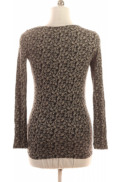 TEZENIS Dámské černé tričko s dlouhým rukávem květinový vzor slim fit Vel. L | TEZENIS | obrázek 3