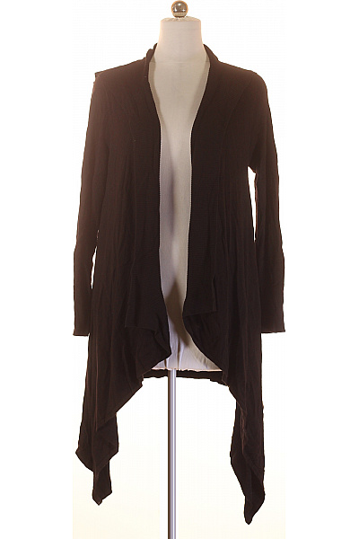 Dámský černý Lehký Asymetrický Volný Kardigan Bez Zapínání Velikost L