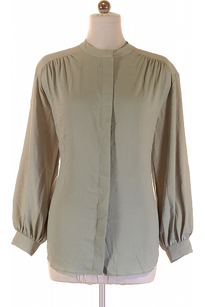 HM  Dámská polyesterová košile dlouhý rukáv elegantní světle zelená Velikost M | HM  | obrázek 2