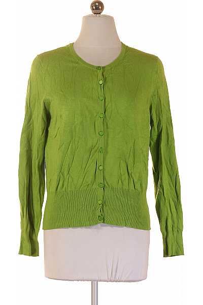 Marks & Spencer Dámský zelený propínací pletený kardigan žebrovaný jarní Vel. UK 16 | Marks & Spencer | obrázek 2