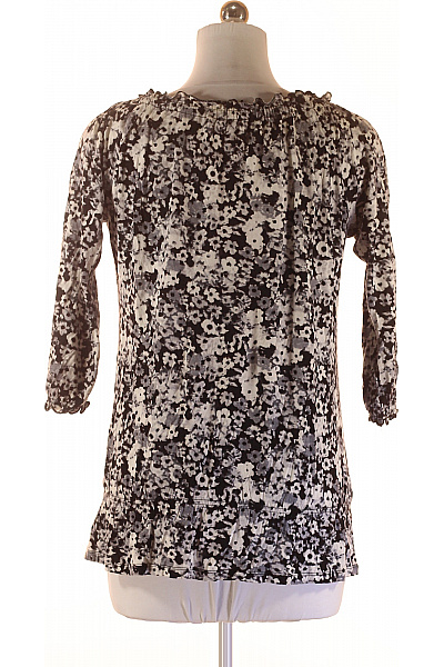 F&F Dámská tuniková halenka s 3/4 rukávem květinová černobílá volná Vel. L | F&F | obrázek 2