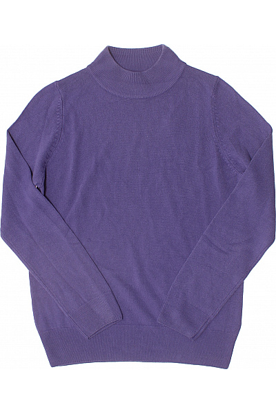 Marks & Spencer Dámský Fialový žebrovaný Rolák Tenký Basic Přes Hlavu Vel. 10