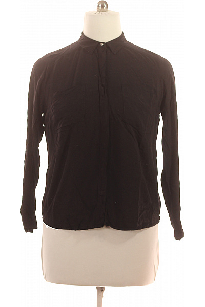 sinsay Dámská černá propínací košilová halenka s dlouhým rukávem a kapsami elegantní Velikost XL | sinsay | obrázek 2