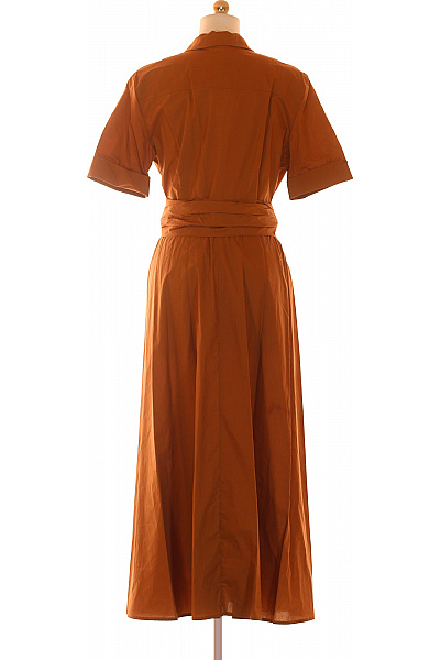 Woolrich Košilové šaty s Krátkým Rukávem Bavlněné Hnědé | Woolrich | obrázek 2