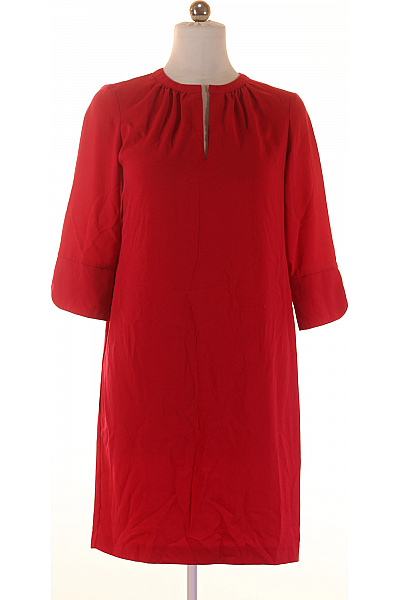 Marks & Spencer Červené Dámské šaty Tunikové Rovné Jednoduché Letní Ke Kolenům Vel. 38