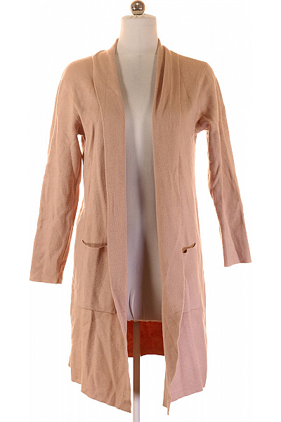 Dámský Dlouhý Béžový Kardigan Volný Bez Zapínání Vel. XL