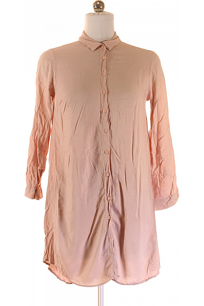 Janina Dámská viskózová košile dlouhá růžová ležérní volná prodloužená Velikost 38 | Janina | obrázek 2