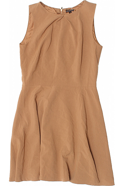 Marks & Spencer Béžové Letní šaty Bez Rukávů áčkový Střih Elegantní Jednobarevné Vel. 10