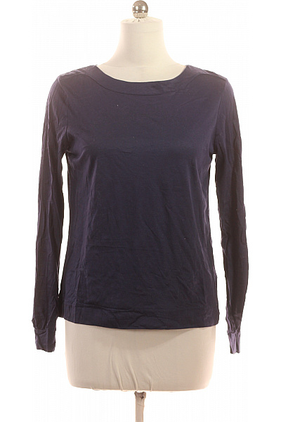 thought Dámská bavlněná tenclová halenka tmavě modrá lodičkový výstřih dlouhý rukáv Vel. 42 | thought | obrázek 2