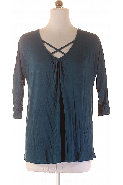 BODY FLIRT Dámské tričko modrozelené s tříčtvrtečním rukávem a křížením výstřihu Vel. 40-42 | BODY FLIRT | obrázek 2