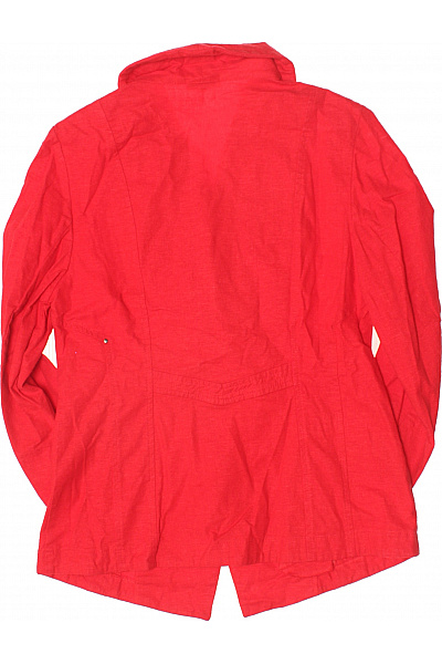 Červený lněný blejzr asymetrické zapínání elegantní jarní letní Vel. 40 | Unimoda | obrázek 2