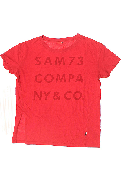 sam73 Dámské červené tričko s krátkým rukávem a nápisem SAM73 COMPANY & CO Velikost S | sam73 | obrázek 2