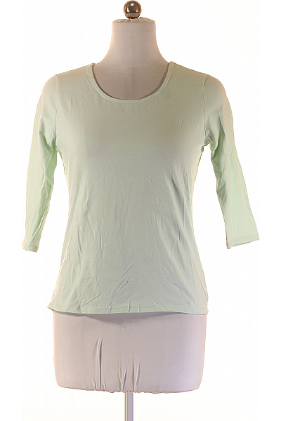 Tchibo Dámské Tričko Světle Zelené Basic S Kulatým Výstřihem Tříčtvrteční Rukáv Vel. EU 40/42