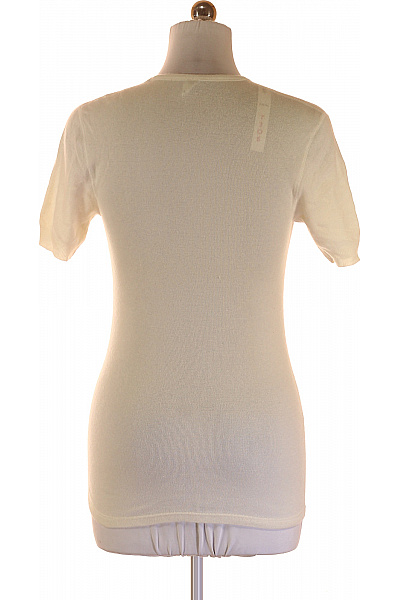 Dámské béžové žebrované tričko s krátkým rukávem a kulatým výstřihem Vel. M | Unimoda | obrázek 3