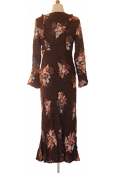 Marks & Spencer dámské šaty s dlouhým rukávem květované hnědé Velikost 40 | Marks & Spencer | obrázek 2