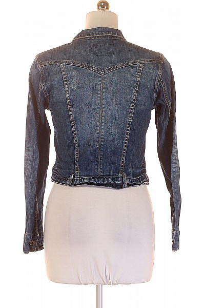 Amisu Dámská krátká modrá denimová přechodová bunda do pasu stylová Vel. 38 | Amisu | obrázek 3
