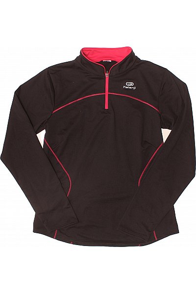 KALENJI Dámská černá Sportovní Mikina S Dlouhým Rukávem A Zipem U Krku Vel. M