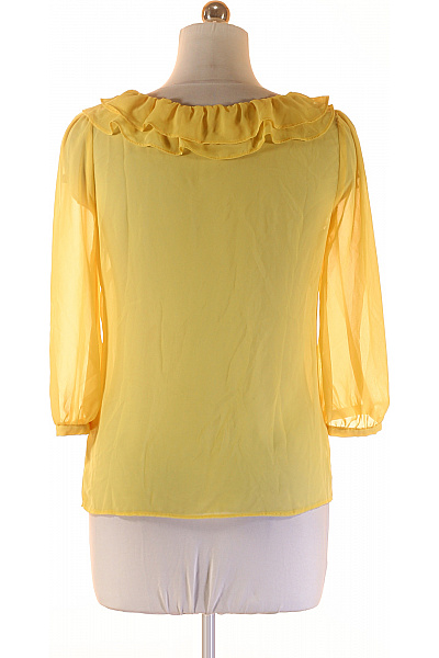 ATMOSPHERE Dámská žlutá průhledná halenka s volánky a ozdobnými knoflíčky Velikost 38 | ATMOSPHERE | obrázek 2