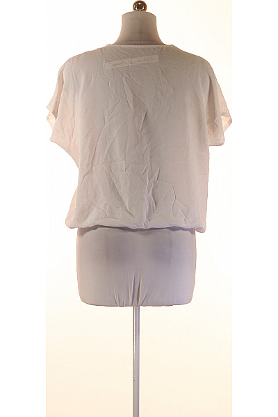 Bílá volná halenka s krátkým rukávem a gumou v pase Vel. XXL | Unimoda | obrázek 3