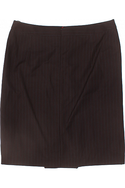 Hnědá pruhovaná pouzdrová sukně ke kolenům business Vel. 42 | Unimoda | obrázek 3