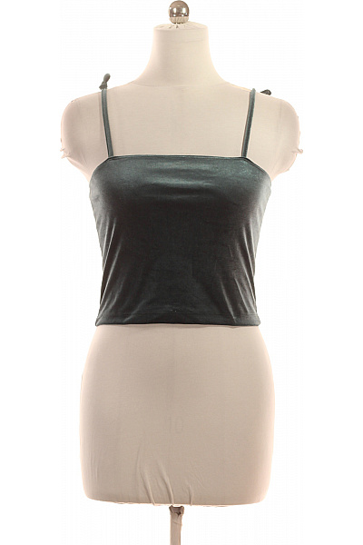 Bik Bok Dámský crop top sametový špagetová ramínka hranatý výstřih Velikost m | Bik Bok | obrázek 2